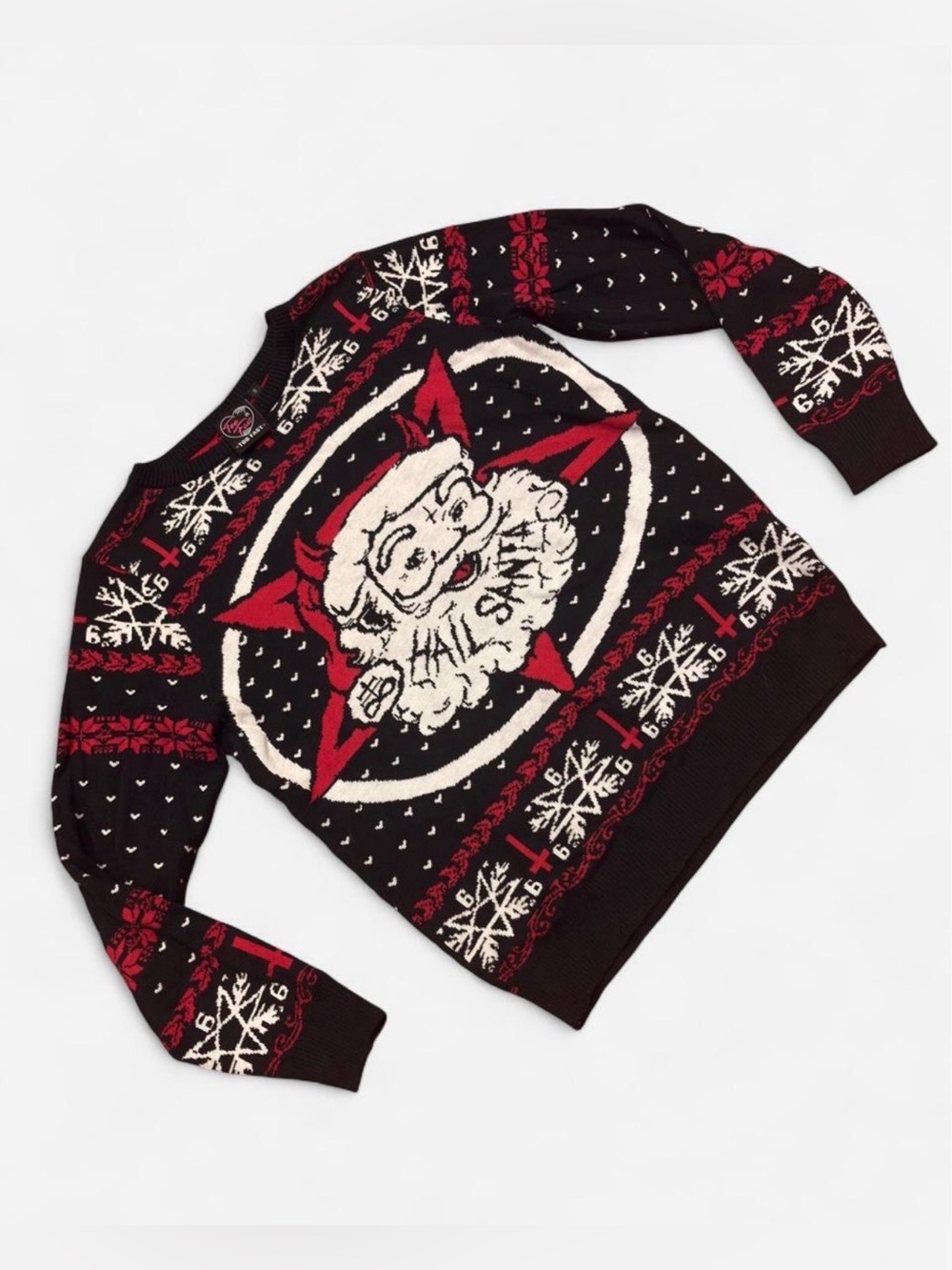 NWOT Dolls Kill Too Fast Holiday Hail Santa Goth Christmas Sweater Small